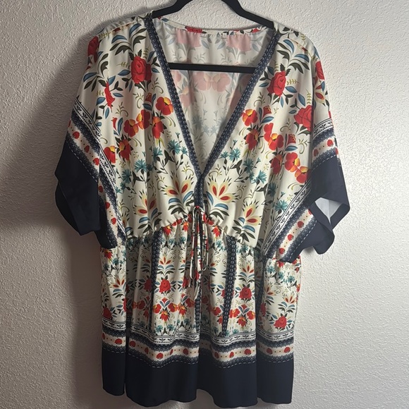 Tops - Floral V-Neck Women's Top